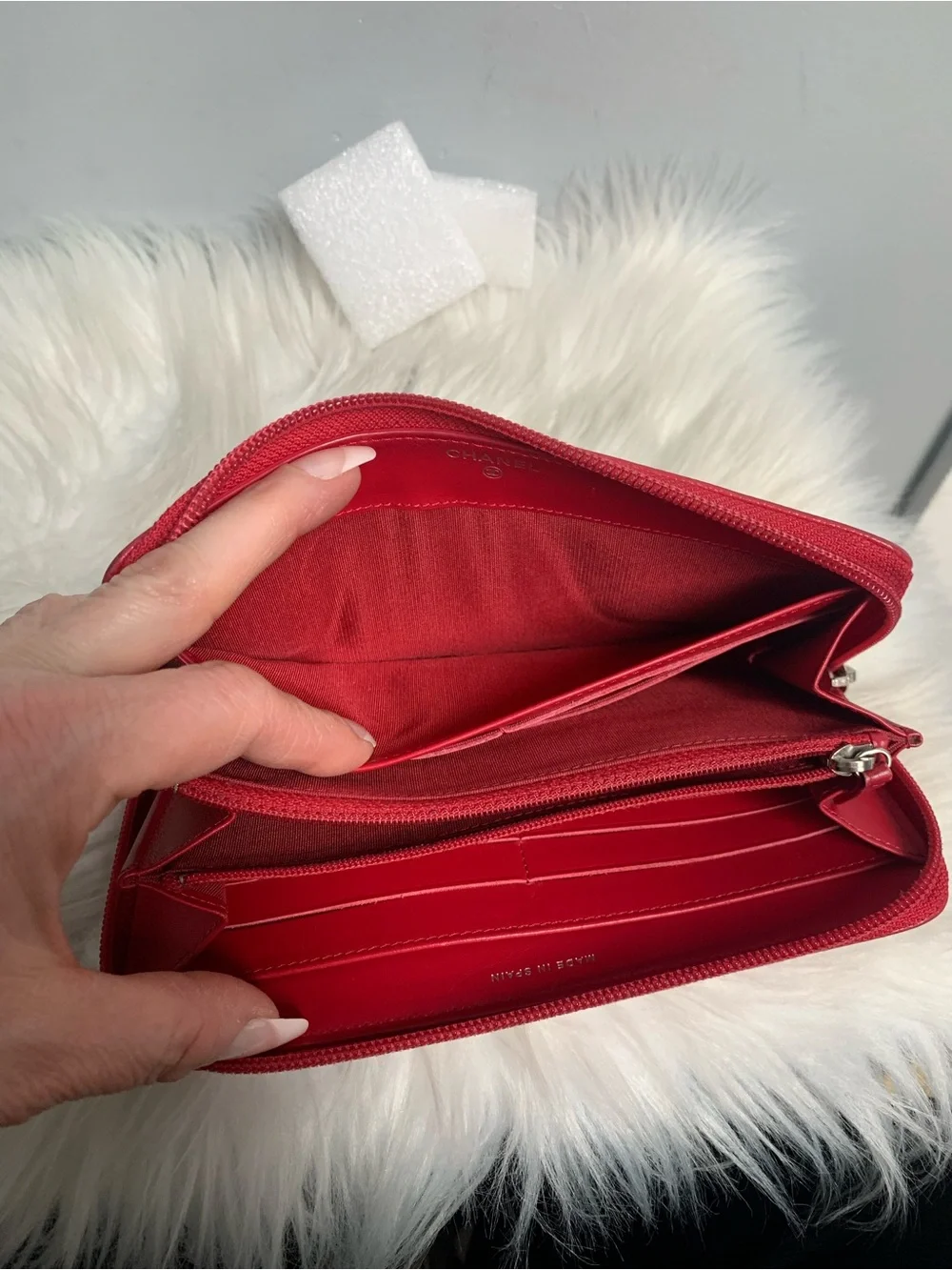 Authentic Chanel hot pink zippy wallet